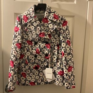 Valentino Caban Printed Wool Blend Blazer Jacket